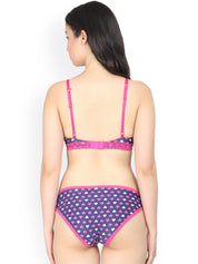 Kotty Women Purple & Pink Printed Lingerie Set KTTIW100