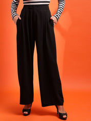 Kotty Women Relaxed Straight Fit Mid-Rise Regular Trousers