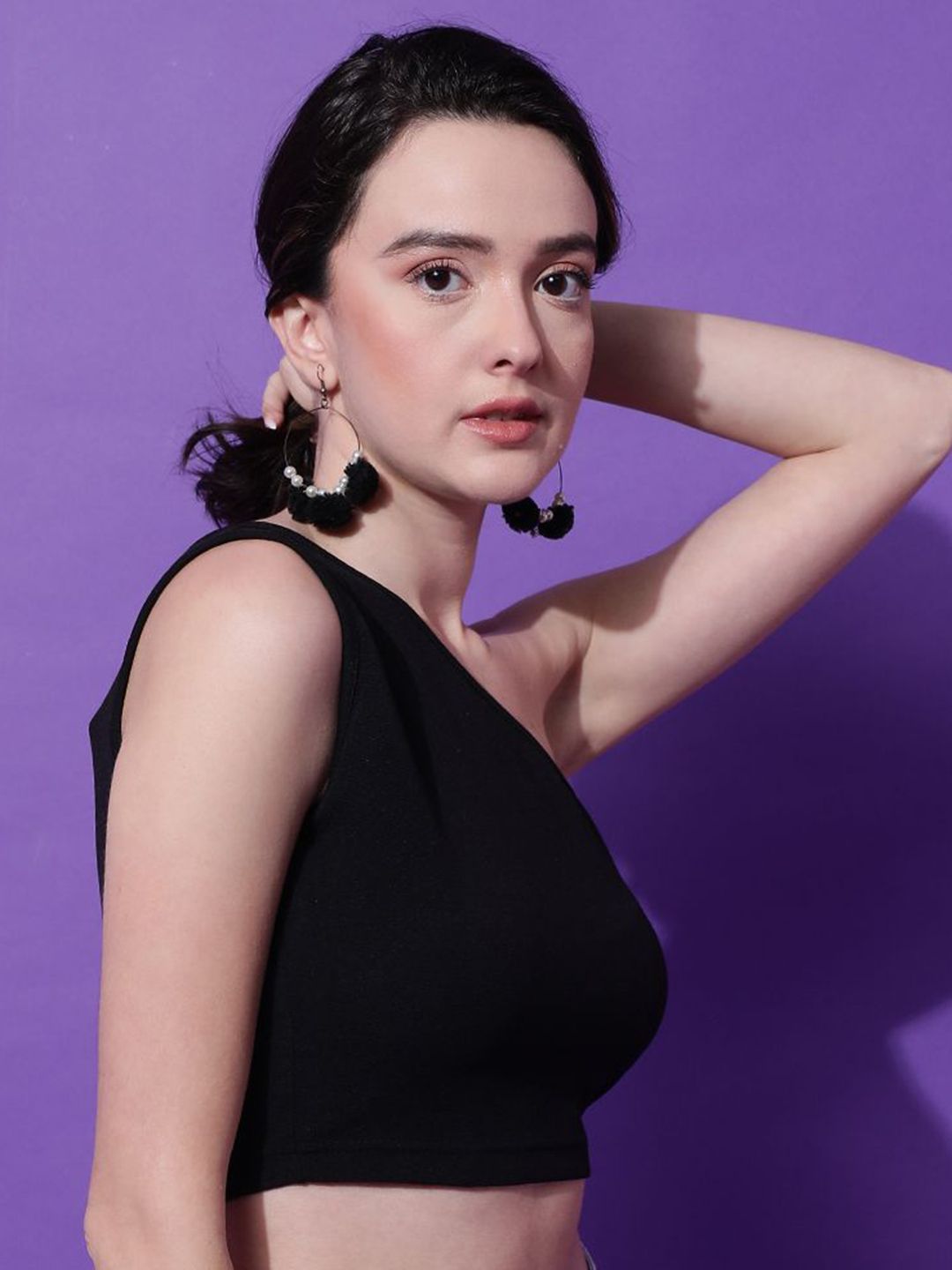 Kotty Women Solid One Shoulder Top