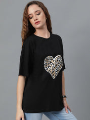 Kotty Graphic Printed Drop-Shoulder Sleeves Oversized T-shirt