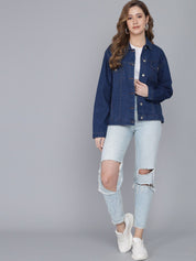Kotty Women Blue Washed Denim Jacket