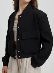 Kotty Black Fleece Open Front Jacket