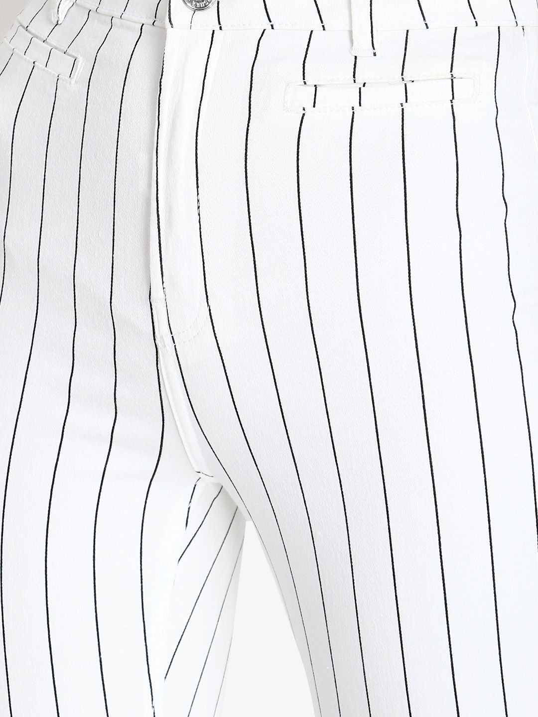 Kotty Women White & Black Skinny Fit High-Rise Clean Look Jeans