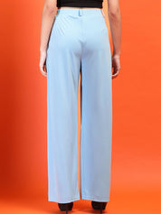 Stylecast X KOTTY Blue Relaxed Fit High-Rise Chinos