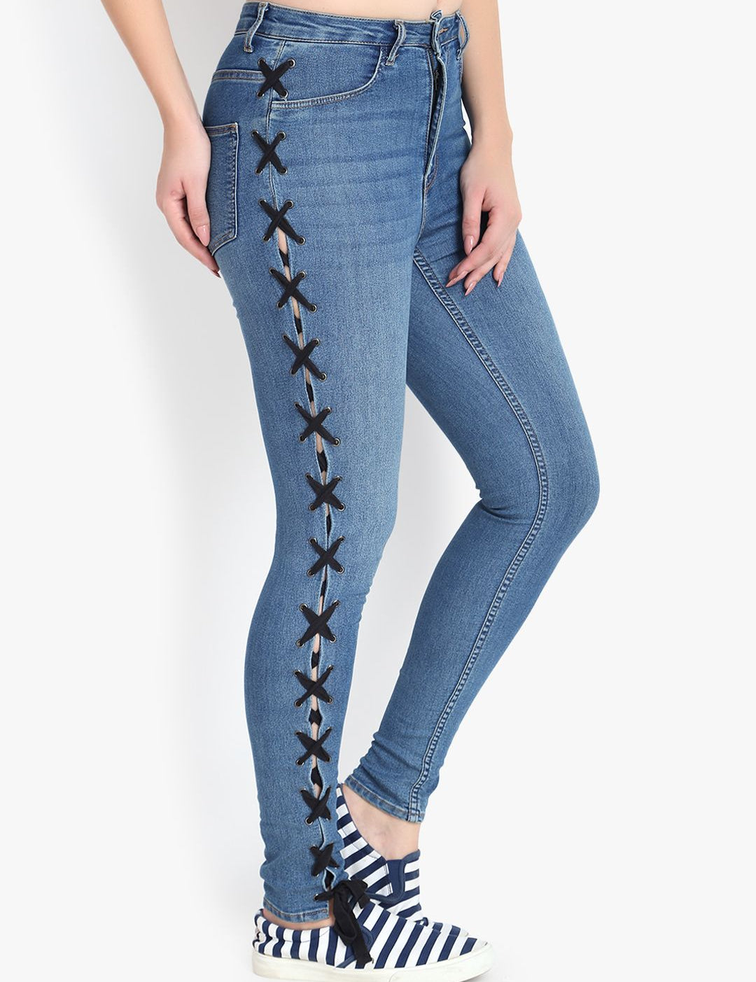 Kotty Women Blue Skinny Fit High-Rise Clean Look Stretchable Jeans