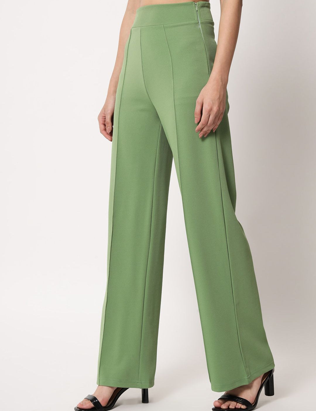 Kotty Women Pack Of 2 Relaxed Straight Fit High-Rise Easy Wash Trousers