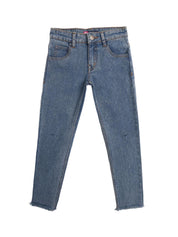 Kotty Girls Black Mid-Rise Clean Look Cotton Stretchable Jeans