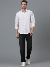 Kotty White Micro Ditsy Printed Spread Collar Casual Shirt