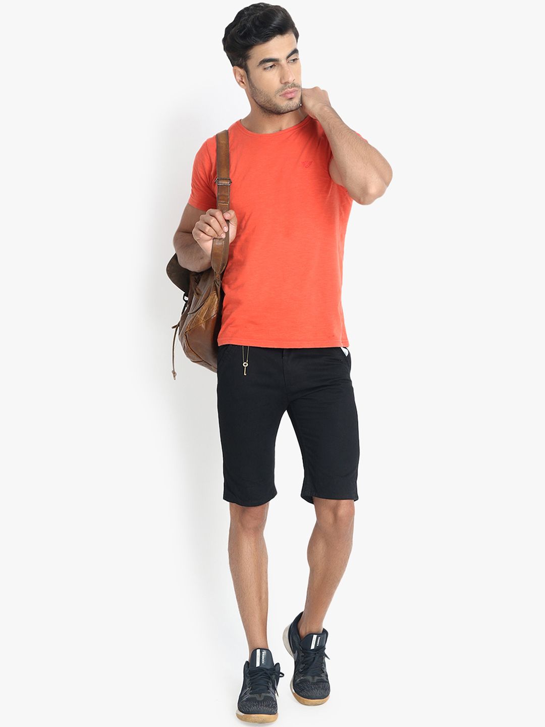Kotty Men Black Solid Regular Fit Shorts