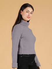 Kotty Women Turtle Neck Crop Pullover