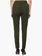 Kotty Women Olive Green High-Rise Clean Look Stretchable Skinny Fit Jeans