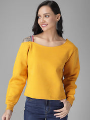 Kotty Women Yellow Solid Sweatshirt