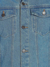 Kotty Men Blue Solid Denim Jacket