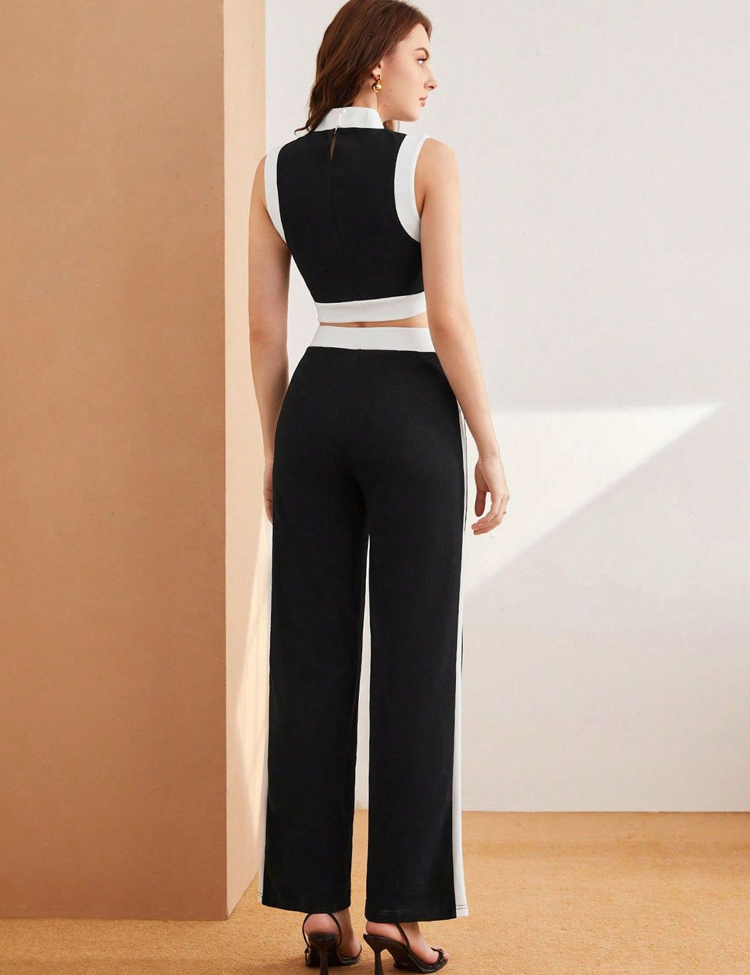 Kotty Black High Neck Top With Trousers
