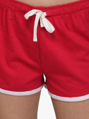 Kotty Women Red Solid Regular Fit Shorts