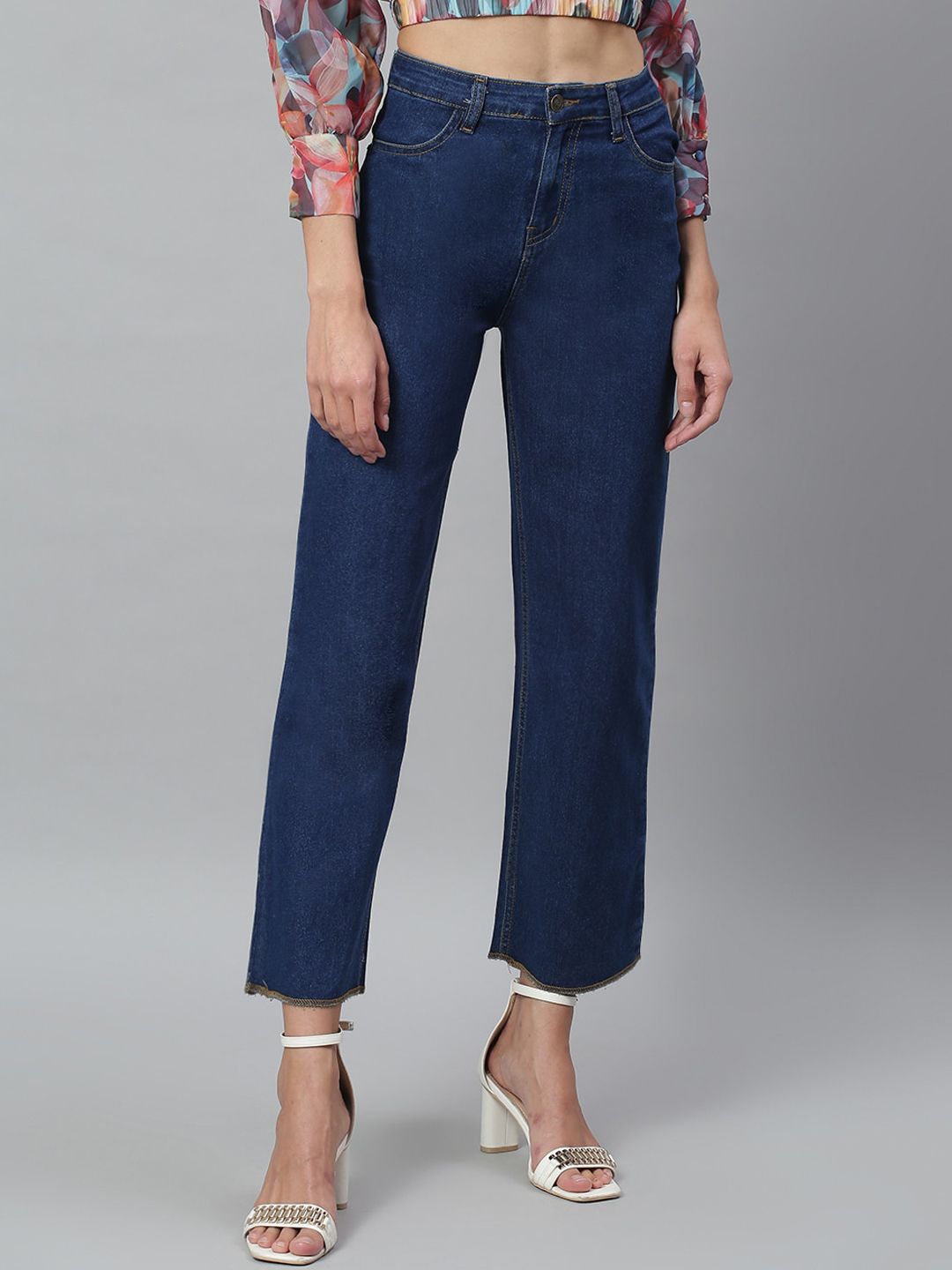 Kotty Women Cotton Jean Straight Fit High-Rise Stretchable Jeans