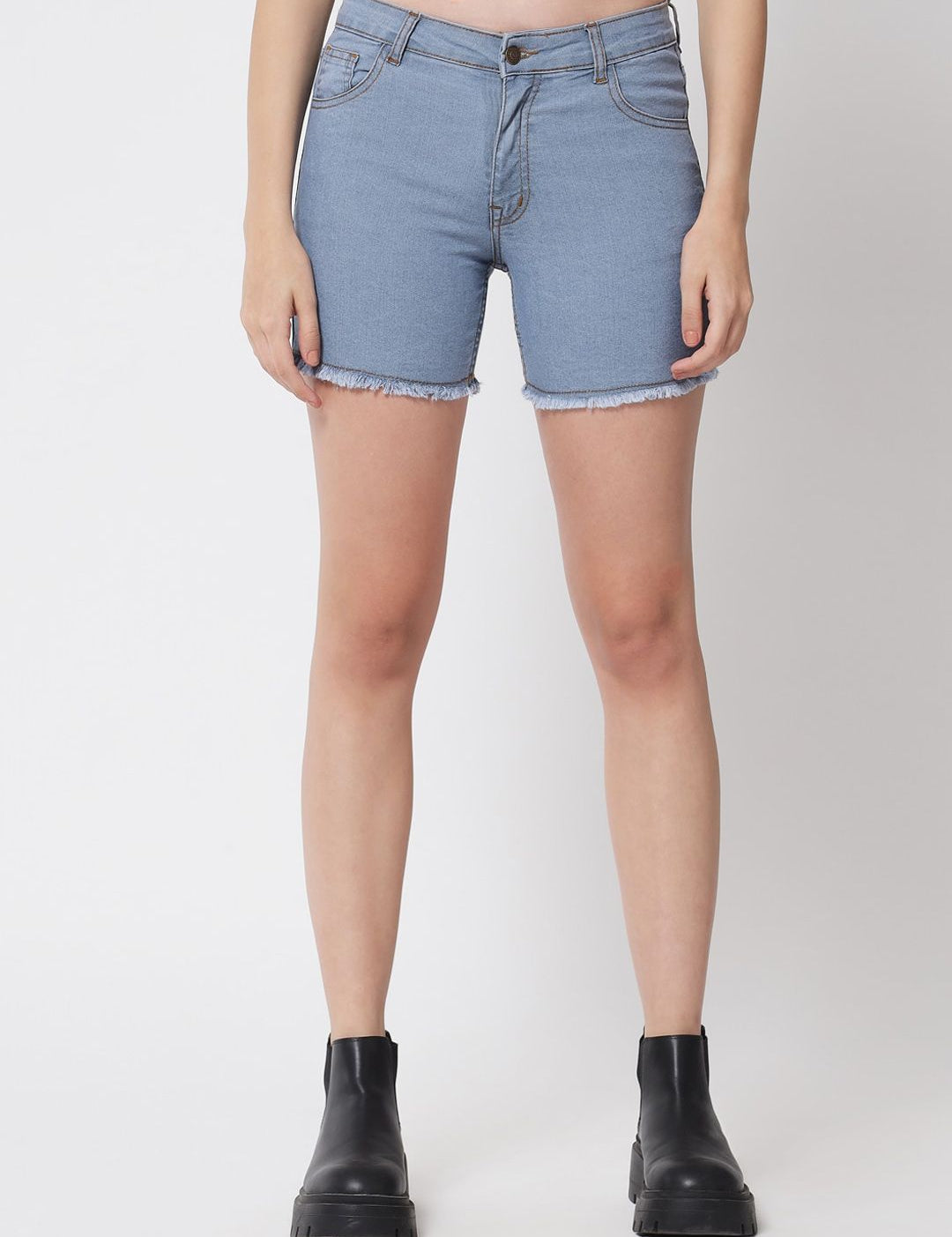 Kotty Women Blue Low-Rise Denim Shorts