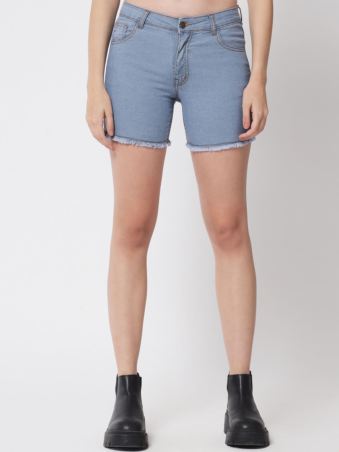 Kotty Women Blue Low-Rise Denim Shorts