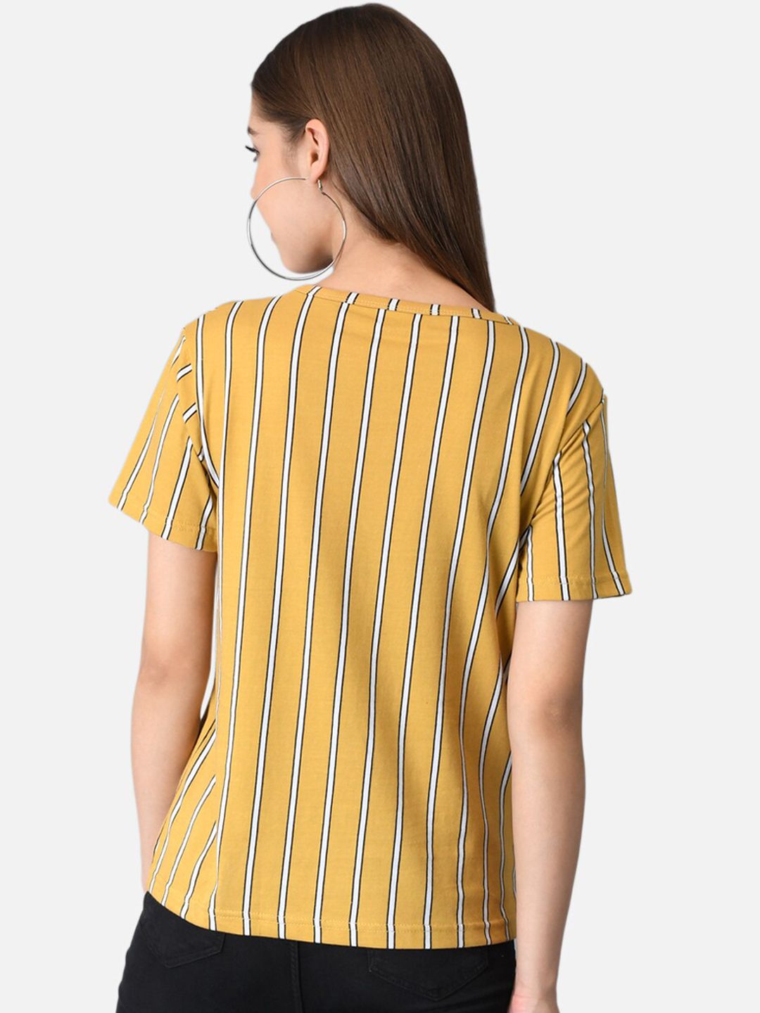 Kotty Women Pack Of 2 Striped Round Neck T-shirts