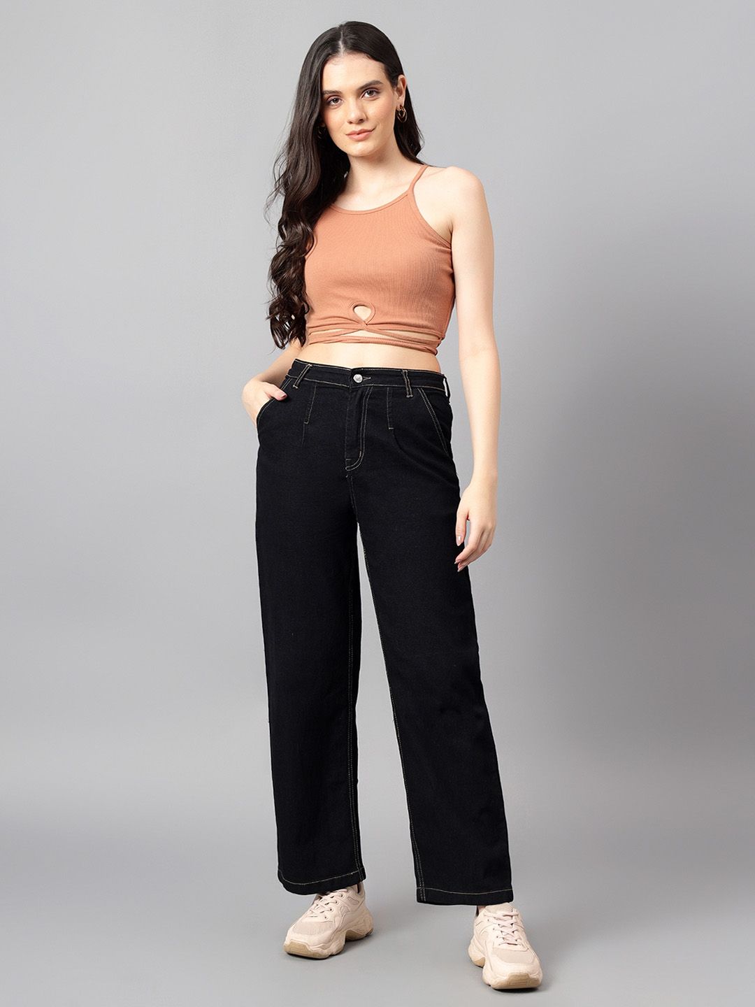 Kotty Women Straight Fit High-Rise Stretchable Jeans