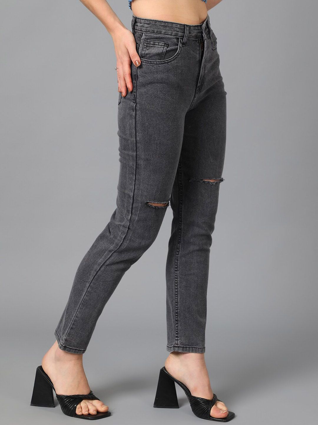 Kotty Women Jean Slim Fit Slash Knee Cotton Stretchable Jeans