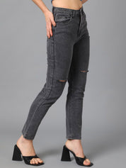 Kotty Women Jean Slim Fit Slash Knee Cotton Stretchable Jeans