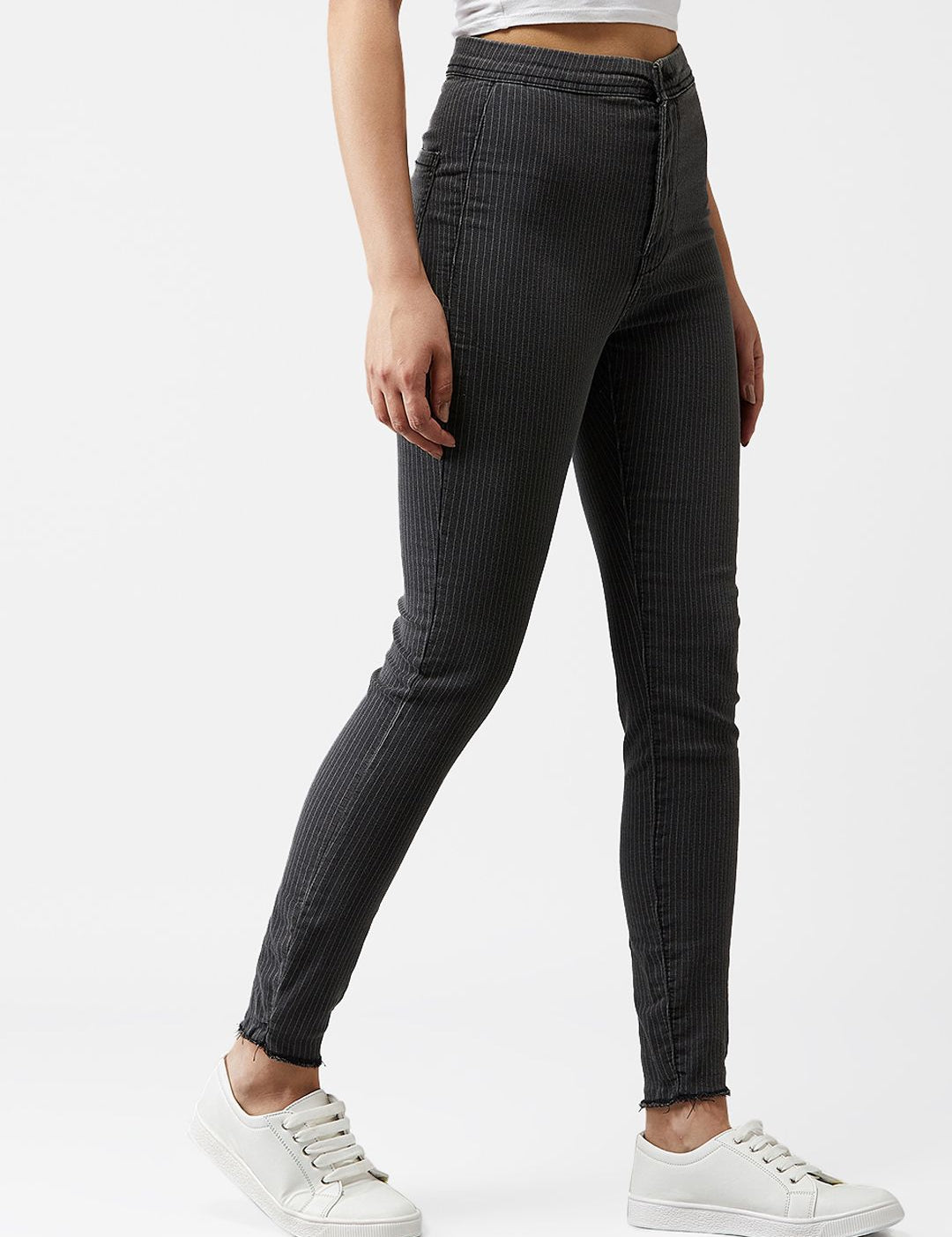 Kotty Women Grey Skinny Fit High-Rise Clean Look Jeans