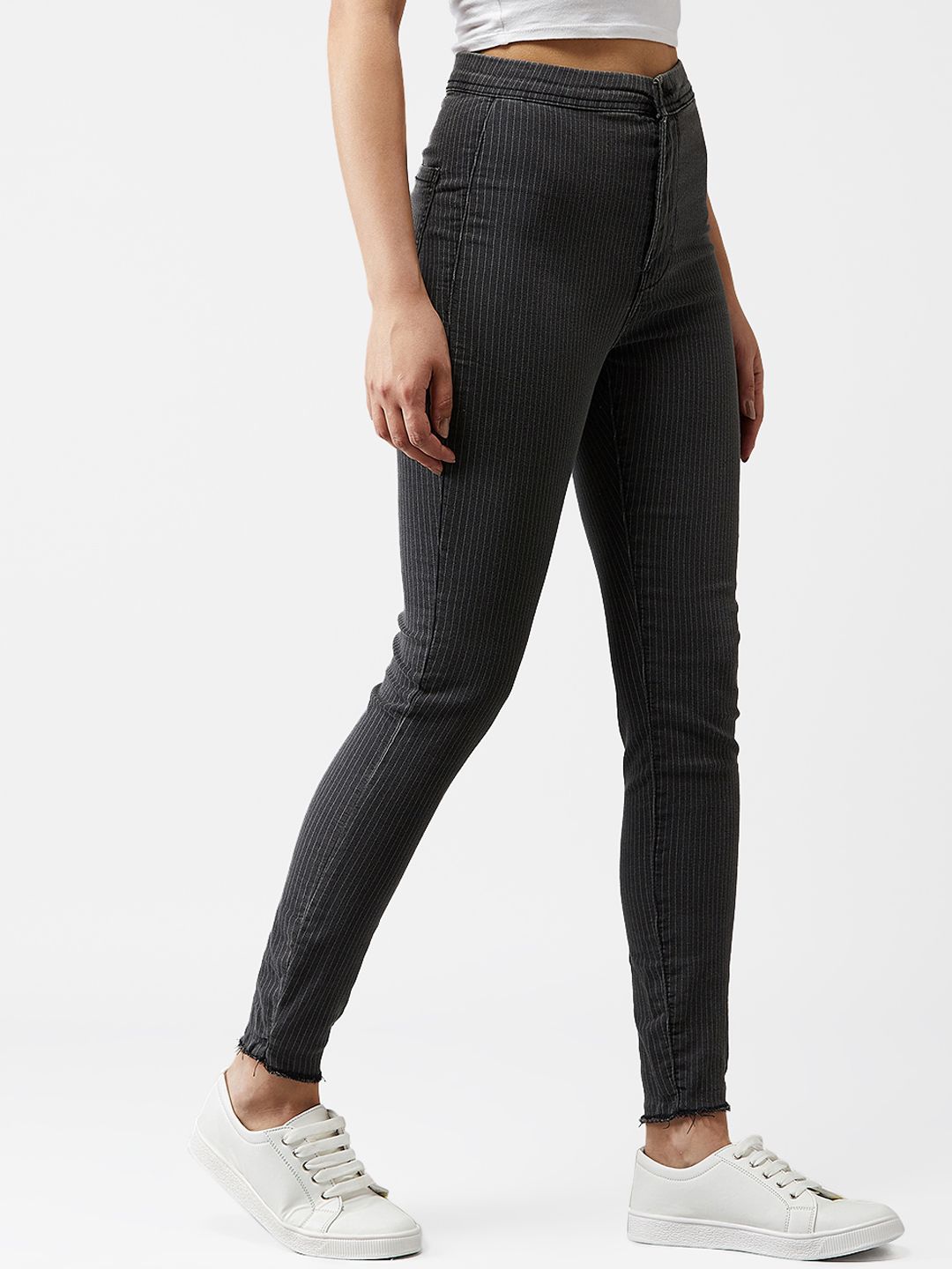 Kotty Women Grey Skinny Fit High-Rise Clean Look Jeans