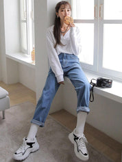 Kotty Women Jean Straight Fit High-Rise Light Fade Stretchable Clean Look Cotton Jeans