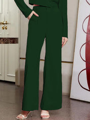 KOTTY BIZwear Basics Women Relaxed Straight Leg Straight Fit High-Rise Easy Wash Trousers