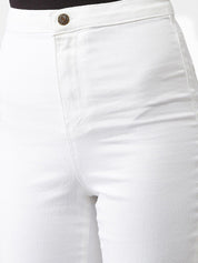Kotty Women White Skinny Fit High-Rise Clean Look Jeans