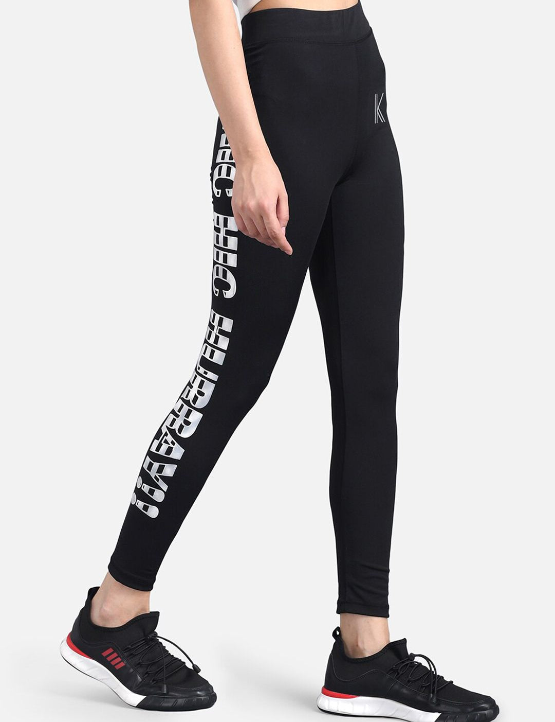 Kotty Women Black & White Printed Tights