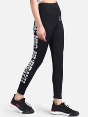 Kotty Women Black & White Printed Tights