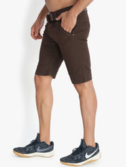 Kotty Men Coffee Brown Solid Regular Fit Regular Shorts