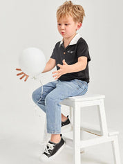 Kotty Boys Heavy Fade Clean Look Cropped Mid-Rise Cotton Stretchable Jeans