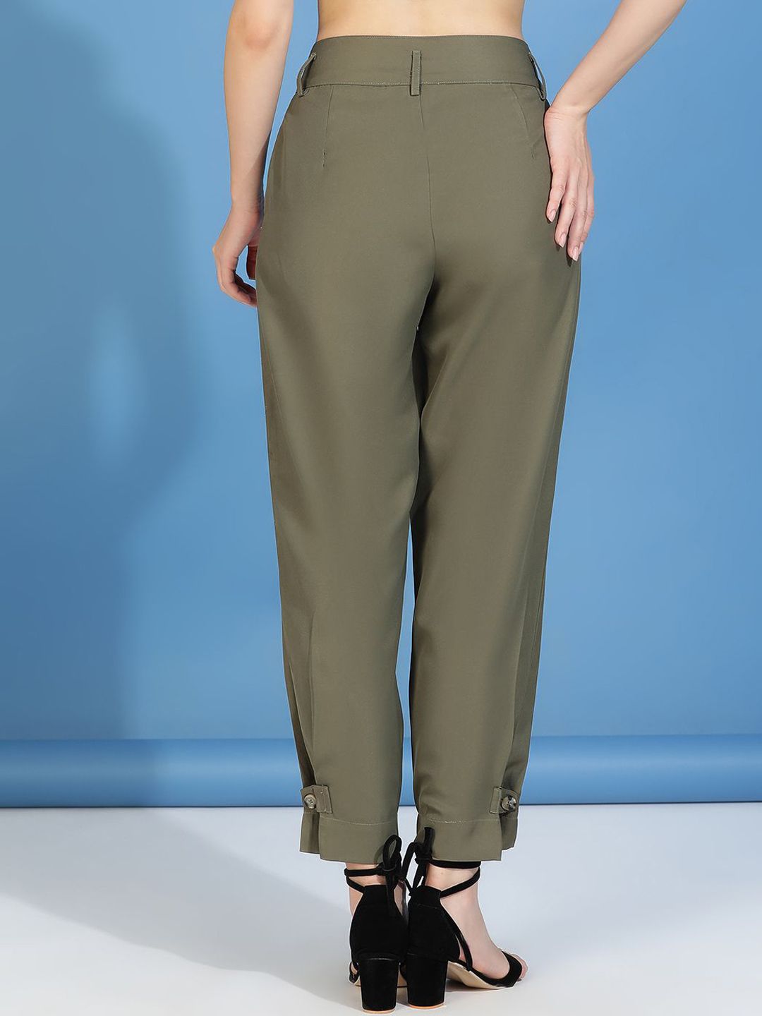 Kotty Women Relaxed High-Rise Easy Wash Pleated Peg Trousers