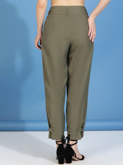 Kotty Women Relaxed High-Rise Easy Wash Pleated Peg Trousers