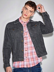 Kotty Black Washed Long Sleeves Denim Jacket