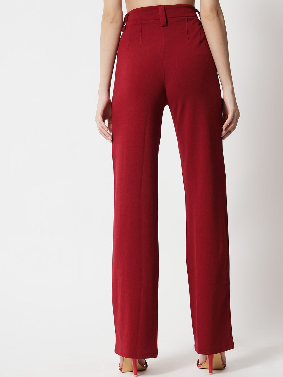 Kotty Women Pack Of 2 Straight Fit High-Rise Easy Wash Relaxed Parallel Trousers