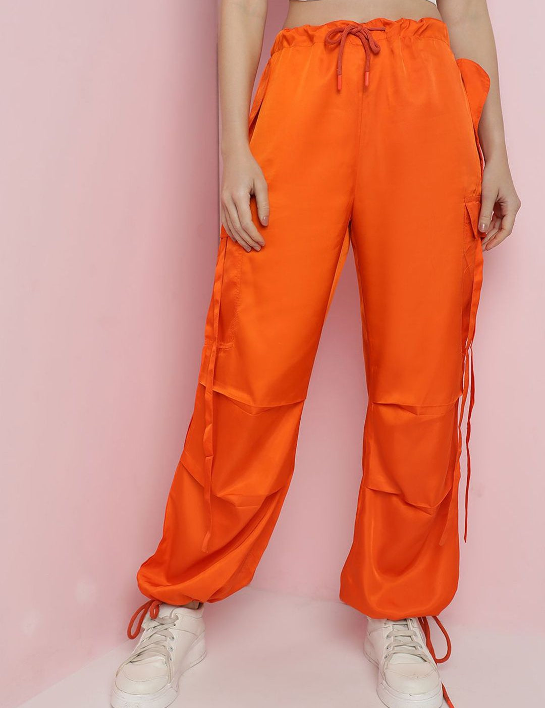 Kotty Women Relaxed Loose Fit High-Rise Easy Wash Parallel Trousers