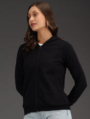 Kotty Women Black Hooded Sweatshirt