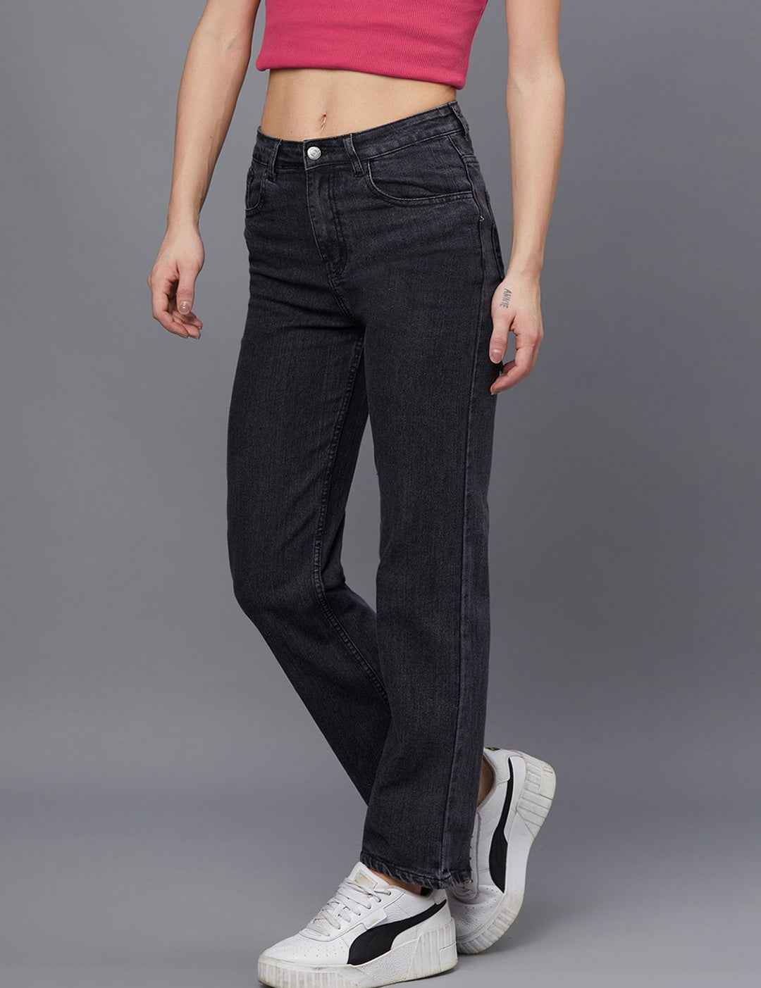 Kotty Women Black Jean Light Fade Stretchable Jeans