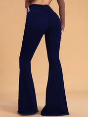 Kotty Women Jean Bootcut High-Rise Low Distress Stretchable Jeans