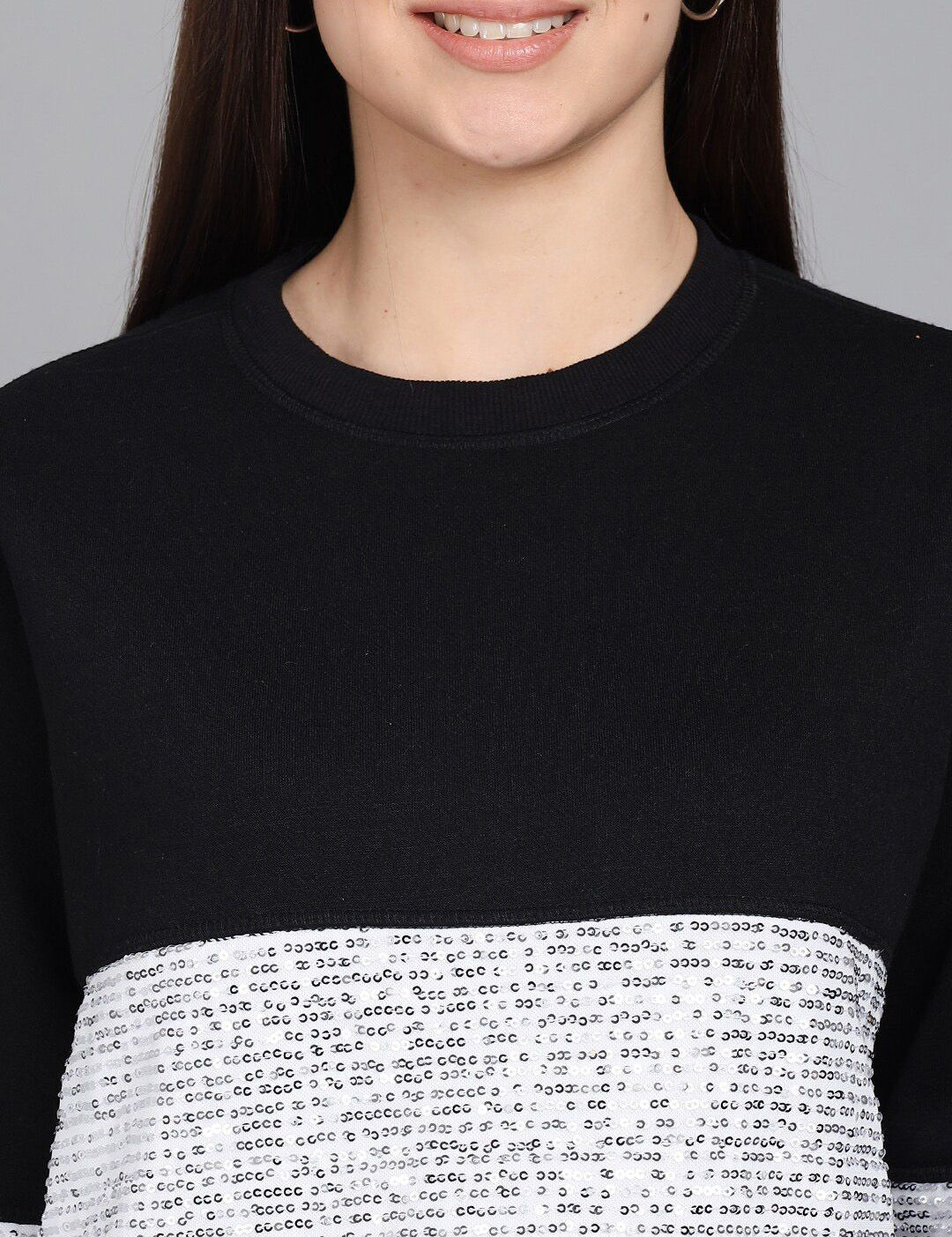 Kotty Women Black Colourblocked Sweatshirt