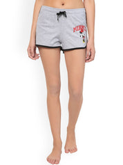 Kotty Women Grey Solid Lounge Shorts KTTSLEEPSHORTS183