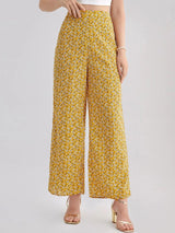 Kotty Women Multicoloured Floral Printed Relaxed High-Rise Easy Wash Trousers