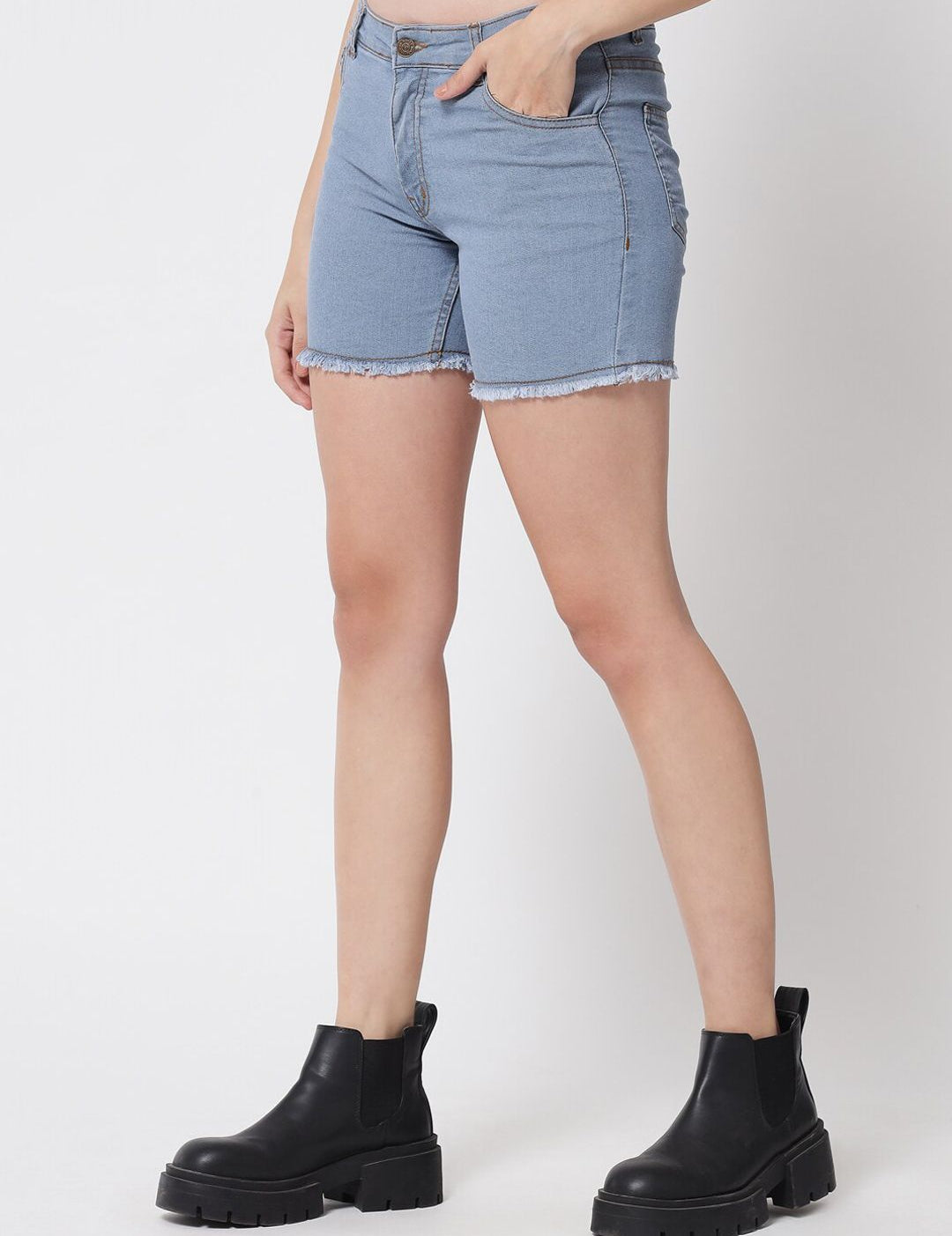 Kotty Women Blue Low-Rise Denim Shorts