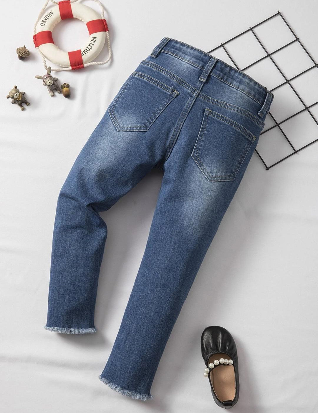 Kotty Girls Mid-Rise Heavy Fade Stretchable Jeans