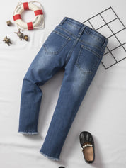 Kotty Girls Mid-Rise Heavy Fade Stretchable Jeans