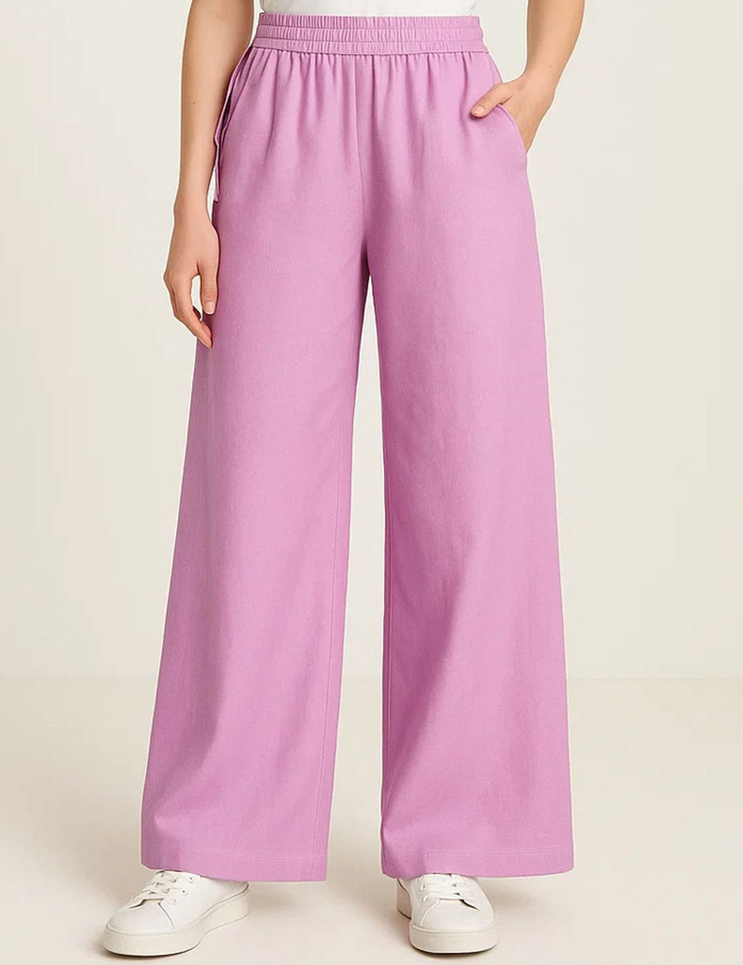 Kotty Women Loose Fit High-Rise Cotton Trousers